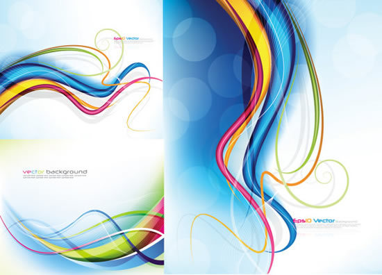 彩色动感线条背景矢量图