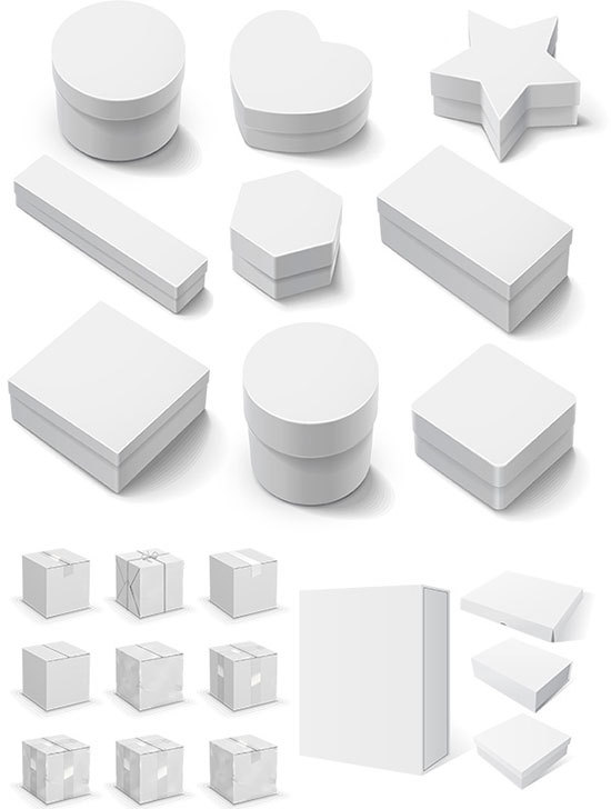 立体空白包装盒矢量图片 ai