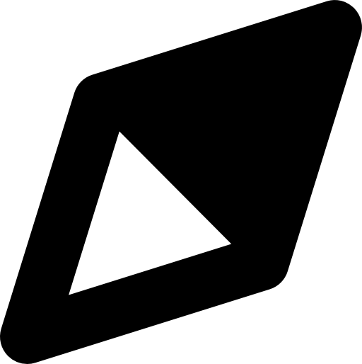 rhombus shape with dark upper half
