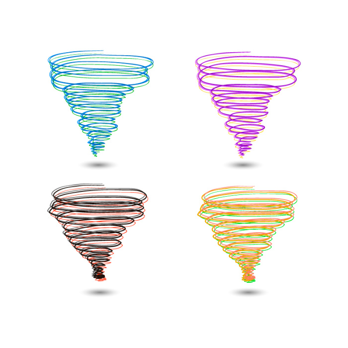 彩色线条龙卷风矢量素材