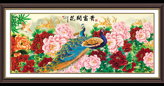 花开富贵十字绣图片psd分层素材 - 搜素材 - 站酷 (zcool)