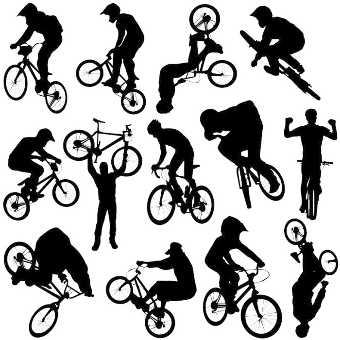 自行车越野运动矢量剪影