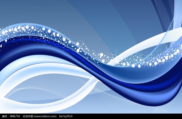 蓝色系曲线星光背景素材图片