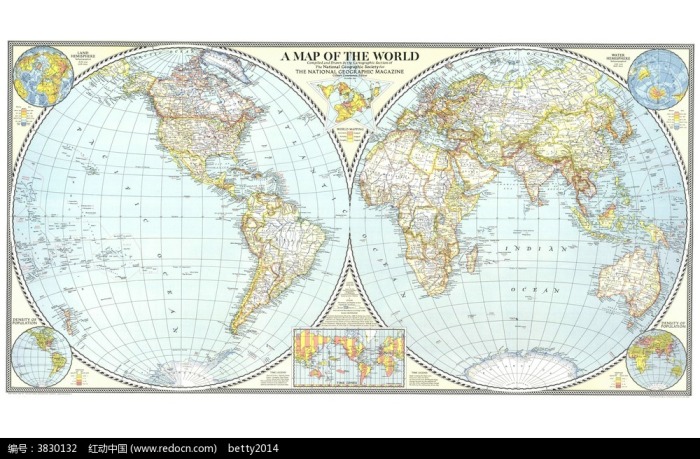 一张全球地图图片