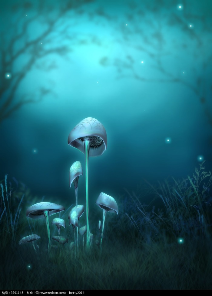 梦幻蘑菇背景图片
