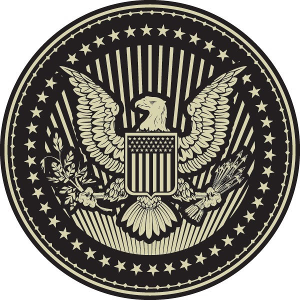 雄鹰图案纪念章矢量素材