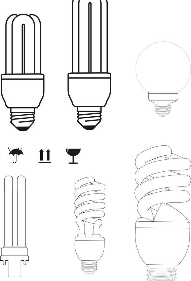 节能灯手绘图图片