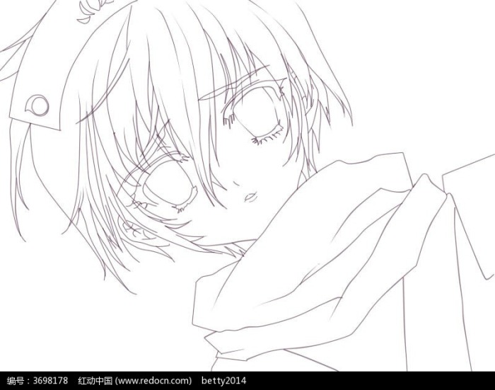 委屈小男生插画手稿图片