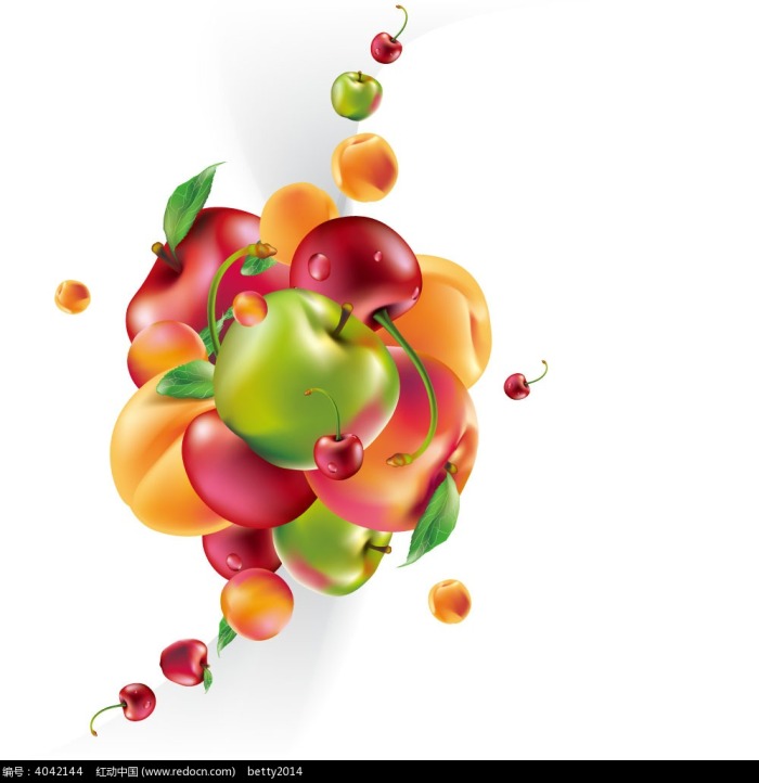 许多精美水果构成的矢量素材
