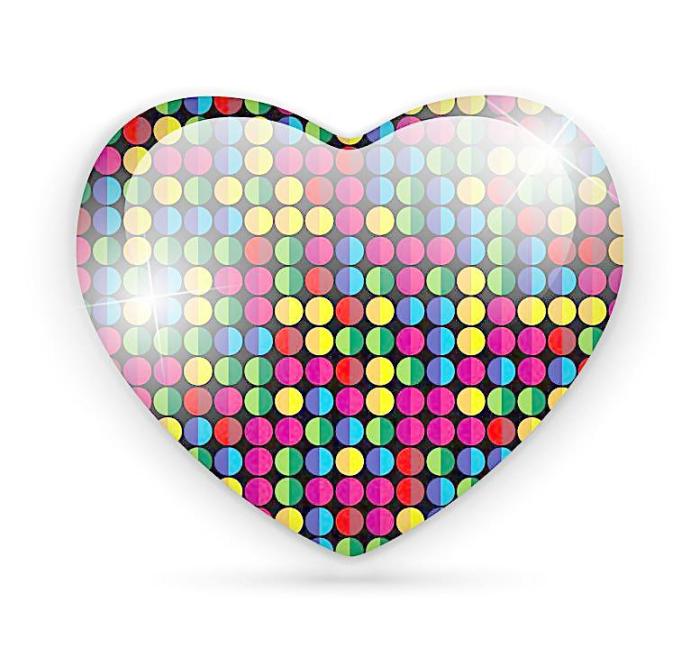 七彩圆点爱心图片